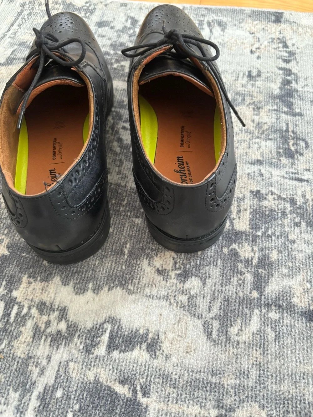 Florsheim Black Leather Brogue Wingtip Derbys